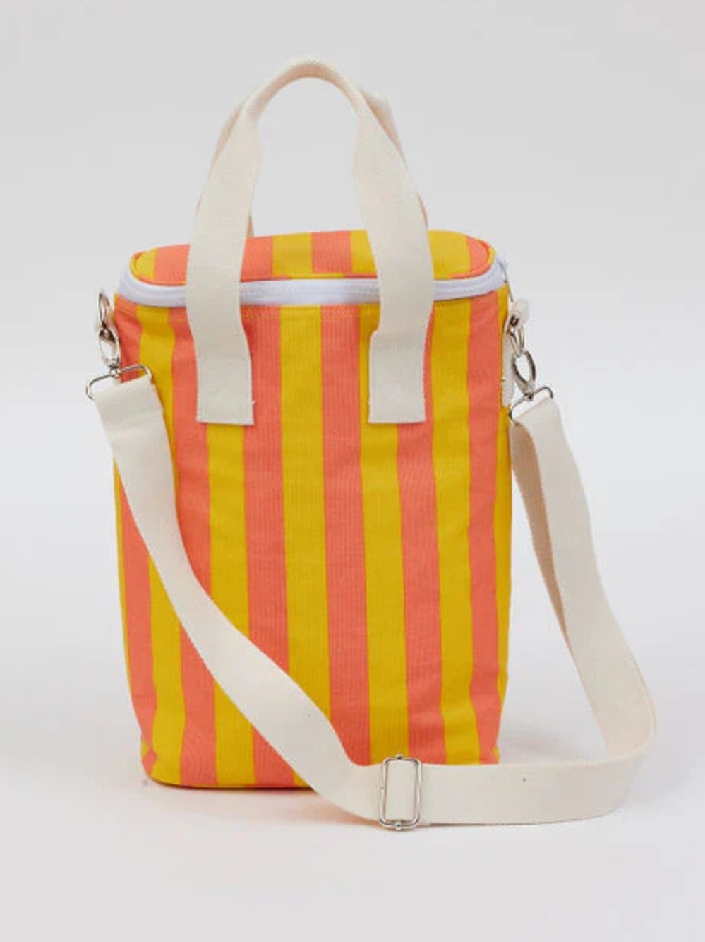 Hat Attack Striped Cooler Bag Coral Yellow NWT $149 Beach Picnic Tote